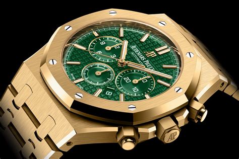 audemars piguet royal oak gold green dial|audemars piguet royal oak quartz.